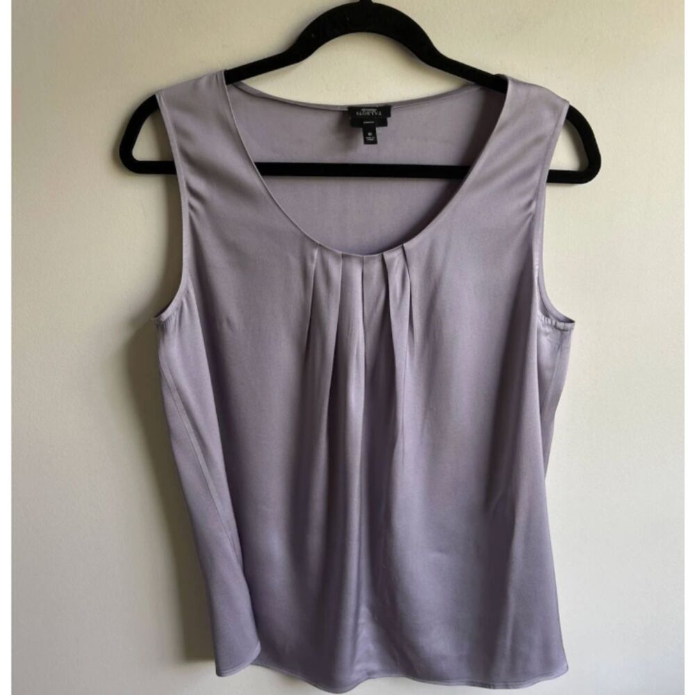 Talbots Silk Spandex Satin Sleeveless Purple Blouse Top  New Size 6